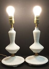 Milk Glass Hobnail Lamps Set Of 2 picture