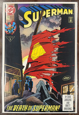 Superman #75 DC Comics 1993 KEY Death of Superman 1st Print VF (62 characters) picture