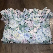 Vintage Eileen West Queen Size Duvet Delphinium Floral Ruffle Rare Hydrangea EUC picture