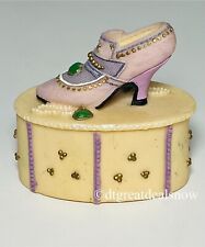 Trinket Box Victorian Inspired Heeled Shoe Lavender Ivory Willow Hall Resin picture