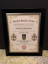 SENIOR CHIEF PETTY OFFICER (E-8) U.S. Navy ~ Commemorative Promotion Certificate picture