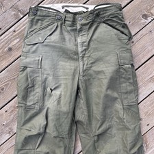 US Army M-1951 Field Trousers Vintage 1951 Korean War Cargo Pants Medium Long picture