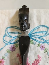 Vintage Letter Opener,  Carved Wood Tribal Letter Opener 11