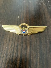 Vintage United Airlines Gold Four Star One Diamond Pilot Wings Lapel Pen picture