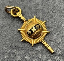 Phi Kappa Phi Honor Society Fraternity Gold Tone Black Enamel Pendant Pin picture