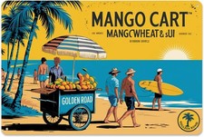 Tropical Beach Mango Cart Golden Road Tin Metal Signs Home Décor 8x12 picture