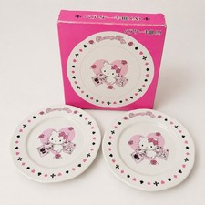 RARE 2005 Charmmy Kitty Cake Plate Set Sanrio Ceramic 2 Plates Box Japan picture