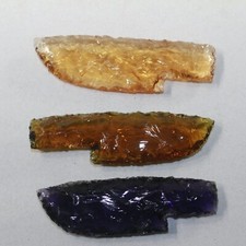 3 Small Glass Ornamental Knife Blades  #2527 picture