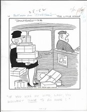 Don Tobin SIGNED DRAWN The Little Woman ORIGINAL 1970 ART Cartoonist AUTOGRAPHED picture