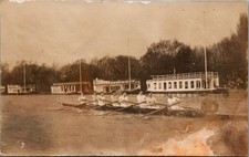 Oxford University Rowing Crew & College Barges RPPC George Davis picture