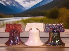 Liberty Bell Set 1 Each of Mosser Red Carnival, Milk Carnival & Cobalt Carnival picture