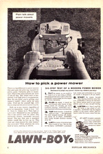 Lawn Boy Lawnmower Modern Power Mower Yard Work Vintage Print Ad 1960 picture