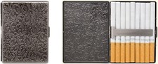 Set of 2 Ultra Compact 100mm Cigarette Case  (Antique Silver Victorian) picture