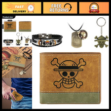 4Pcs Anime Straw Hat Wallet & Jewelry Set - Stylish Accessories for Fans picture