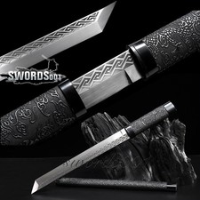 Self-defense Tanto Japanese Samurai Sword Mini Katana Tang Dao Engraved Blade picture
