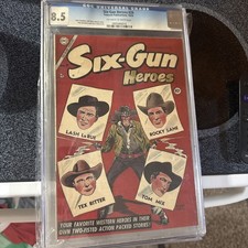 Six-Gun Heroes #29 CGC 8.5 (1954) Fawcett/Charlton Golden Age Western Lash LaRue picture