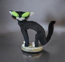 Vtg Gemmy Animated Fraidy Cat Black Cat Sings Light Up Eyes Halloween picture