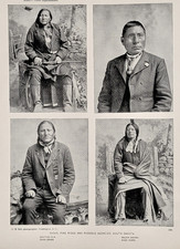 1890 SIOUX Indians - PINE RIDGE ROSEBUD AGENCY South Dakota - Printed Photo picture