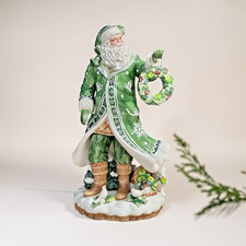 Fitz & Floyd Winter Garden Santa Figurine | 18” Original Box Christmas Decor picture