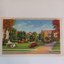 Vintage Postcard Approach To Agricultural Hall University Of Wisconsin 1947 picture