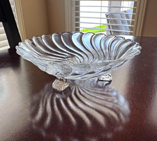 Vintage Fostoria Glass Colony Swirl Footed Dish picture