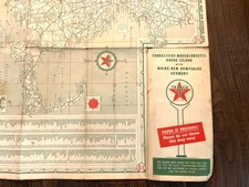 WWII Era Texaco New England Road Map 1940s Paper Is Precious Gas Oil picture