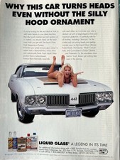 Collectible 1970 Sexy Busty Oldsmobile 442 auto Wax original color ad A091 picture