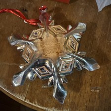 HTF VINTAGE 2000 Silver Plate 3 Dimensional Christmas Snowflake Ornament  4