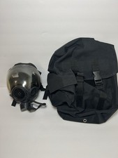 Vintage MSA Gas Mask Full Face Riot Control Respirator w/ Canvas Carrier Bag picture