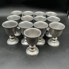 Vintage Wilton RWP Armetale Goblets Set of 13 Made USA Pewter Style Wine picture