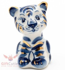 Tiger collectible Gzhel Porcelain Figurine  Гжель picture