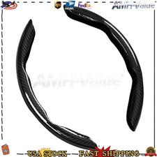 Universal Segmented Anti-slip Carbon Fiber Hard Car Steering Wheel Cover Black picture