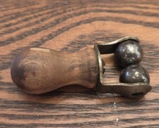 ANTIQUE 1930s RAZOR STRAP BLADE KNIFE SHARPENER 3” LONG 16mm BALLS picture
