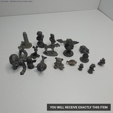 LOT of 17 Pieces Vintage Pewter Figurines Wizards, Castles, Sword, Animals,Death picture
