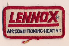 USED LENNOX AIR CONDITIONING HEATING EMBROIDERED PATCH RED BLUE WHITE 3.5” X 2” picture