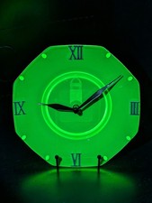 Vaseline Glass Upcycled Plate Wall Clock 8 inch picture