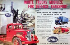 1951 White Diesel Super Power Trucks Vintage 1950s 2-Page Centerfold Print Ad picture