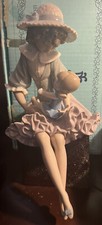 Lladro 1379 Debbie and Her Doll Retired Blue Lladro Box Mint Condition Rare picture