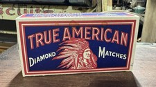 Vintage True American Diamond Matches Matchbox Native American Match Box (Full) picture