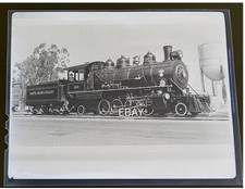 C. 1940s Santa Maria Valley  Railroad 2-8-2 No. 100 Locomotive Photo Negative picture