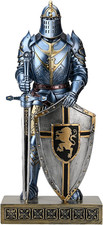 King'S Guard Desktop Accessories Statue Knight Ornament with Shield Blue picture