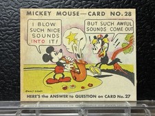 1935 Walt Disney Mickey Mouse Bubble Gum Question Card #28 Type 2 picture