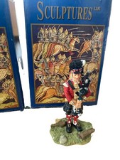 Sculptures U.K. Scottish Military Soldier Resin 3 inch Figurines Set of 6 Boxed picture