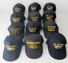 Vintage US Navy Submarine SSBN Snapback Hats USS Alaska Alabama Tennessee OH Lot picture