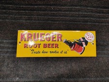 Porcelain Krueger Root Beer Enamel Metal Sign Plate Size 12