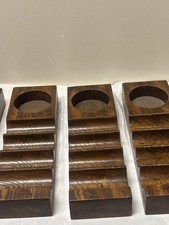 Vintage lot of six wooden chip and poker chip holders  picture