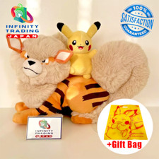 Pikachu Arcanine Plush Doll Pokemon Center Okinawa Limited Genuine [+Retail Bag] picture