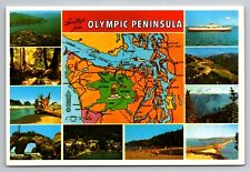 Greetings From Olympic Peninsula Multiview Washington Unposted Postcard picture
