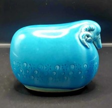 Japanese Blue Ceramic Ram, Stunning Piece 6 Inches picture