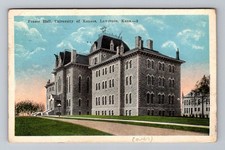 Lawrence KS-Kansas, Fraser Hall Building, Postal PC Vintage c1924 Postcard picture
